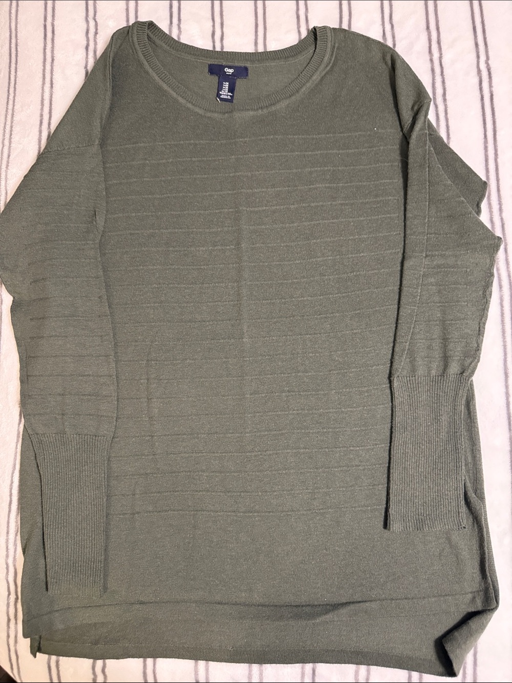 GAP Olive Ribbed Crewneck Sweater